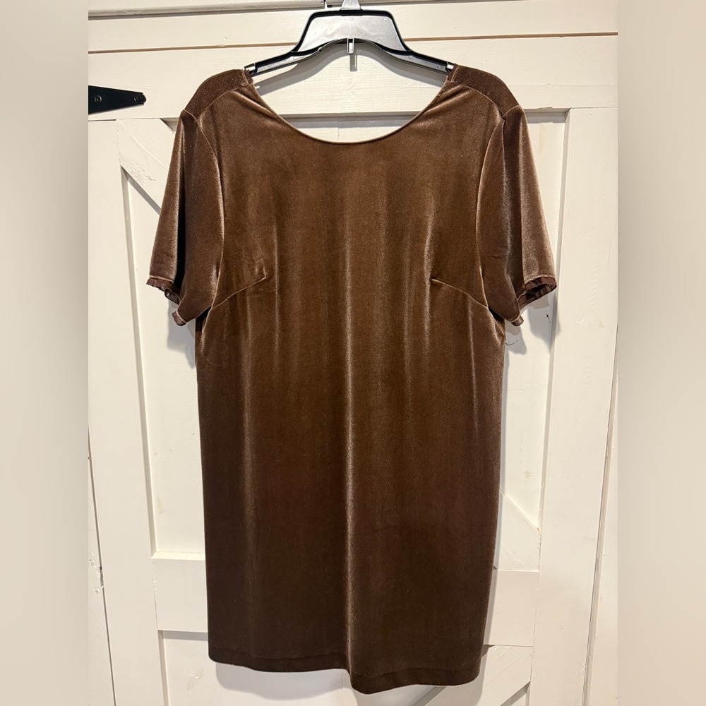 Gentle Fawn Brown Velvet Shift Dress